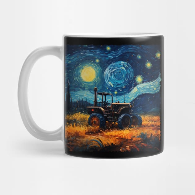 Tractor Starry Night Farmer's Delight, Rural Roots Tee Collection by JocelynnBaxter